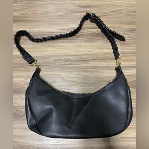 Jules Kae Zola Black Crossbody Bag Hobo Vegan Leather Purse New Without Tags